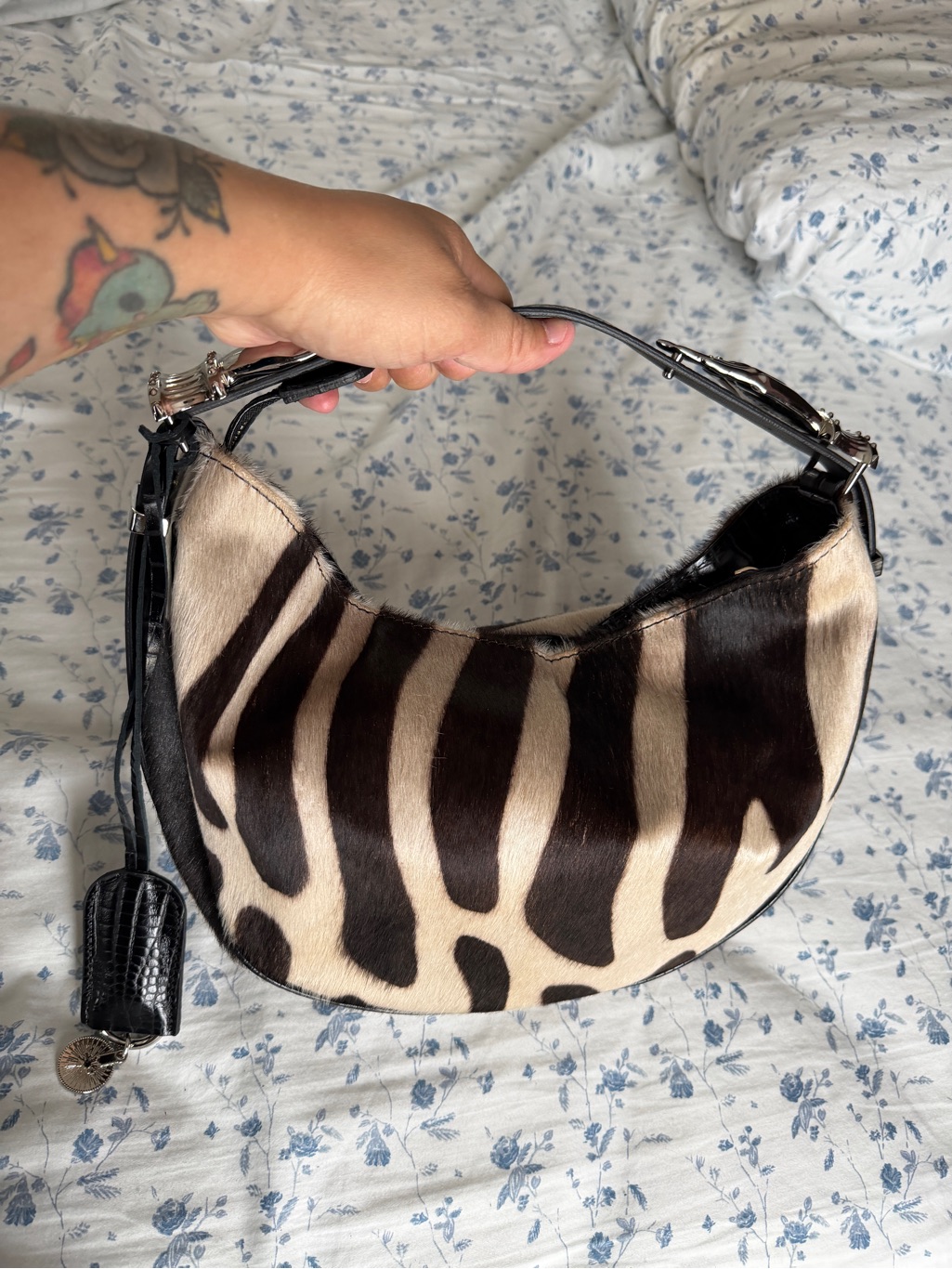 Nwot Indigolush Midi Hobo Brown Zebra - Silver Hands Adjustable Strap — image 4 of 8
